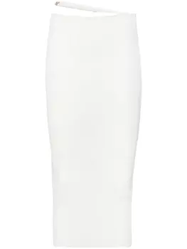 Jacquemus трикотажная юбка миди La Jupe Parlu, нейтральный цвет