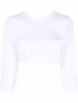 Jacquemus укороченная футболка с вырезами, белый
