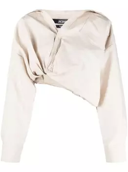 Jacquemus укороченная рубашка Mejean, нейтральный цвет