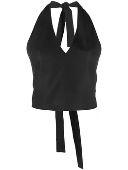 Jacquemus укороченный топ Le Linu с вырезом халтер, черный