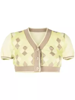 Jacquemus укороченный топ с узором аргайл, желтый