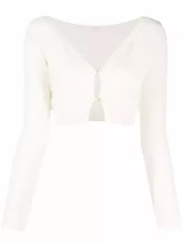 Jacquemus укороченный трикотажный топ, серый