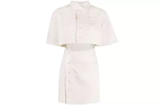 Jacquemus Женское платье с короткими рукавами и шортами, цвет Beige