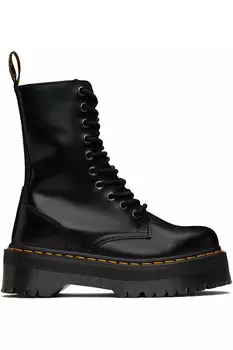 Jadon hi гладкие кожаные платформенные ботинки Dr. Martens, черный