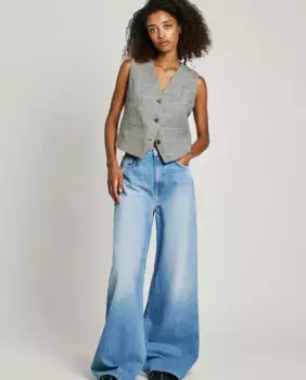 Jaimy женские прямые джинсы с эффектом потертости на завышенной талии Pepe Jeans, голубой