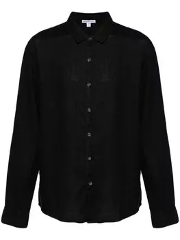 James Perse льняная рубашка с длинными рукавами, черный