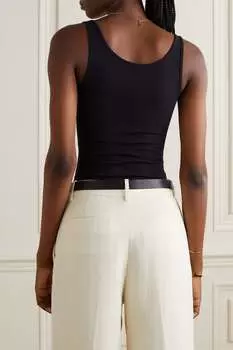 JAMES PERSE Майка Daily из эластичного хлопка в рубчик, черный