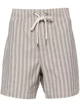 James Perse полосатые шорты с завязками на талии, нейтральный цвет