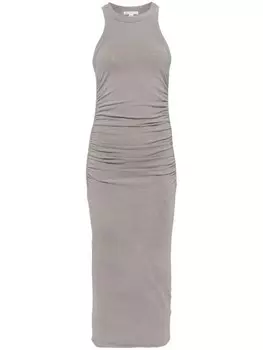 James Perse присборенное платье из джерси, серый