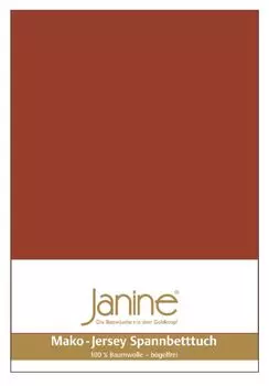 Janine Mako тонкий трикотаж, 100% хлопок, приталенная простыня SpB.100x200 1 шт. MAKO FINE JERSEY 5007-464-380 tabasco Original Janine