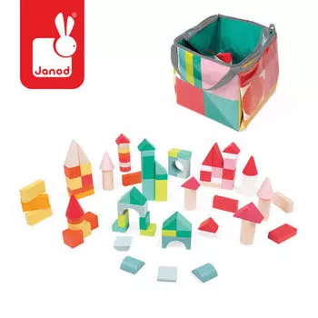 Janod, блоки с игровым ковриком Kubix