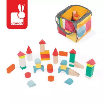 Janod, блоки с игровым ковриком Kubix