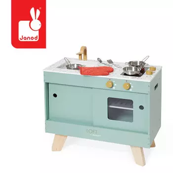 Janod, Деревянная кухня-лофт со звуком и 8 аксессуарами