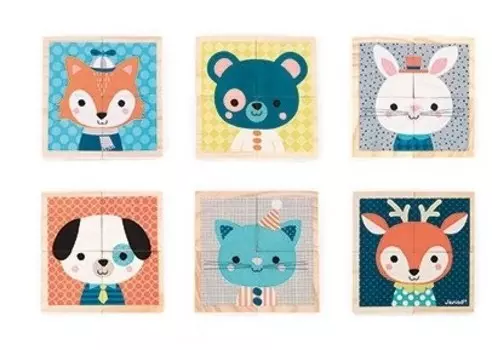 Janod, деревянный пазл 6в1 «Лес»