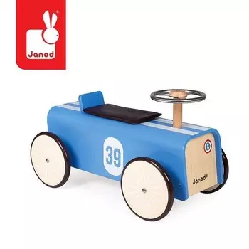 Janod, деревянный ретро-гоночный автомобиль.