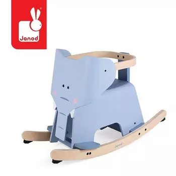 Janod, деревянный слон-качалка