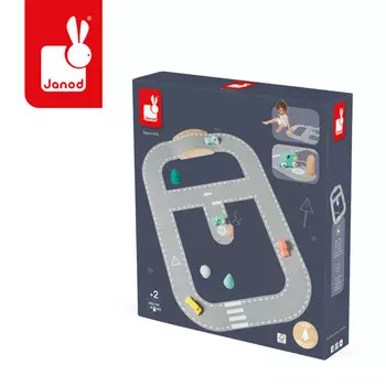 Janod, Фетровая дорожка для машин с аксессуарами 2+