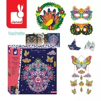 Janod, Мульти - креативный набор из 17 украшений, Животные