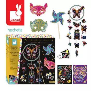 Janod, Мультикреативный набор, Scratch-игры, 8 творений