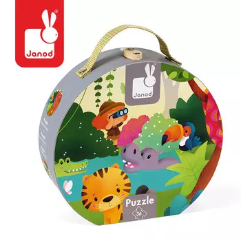 Janod, пазл панорамный Джунгли, 36 шт.