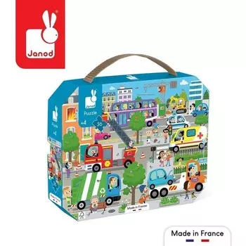 Janod, пазл, в чемодане, Город, 36 шт.