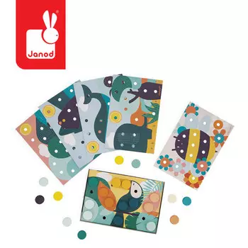 Janod, первый деревянный пазл, мозаика, 2+
