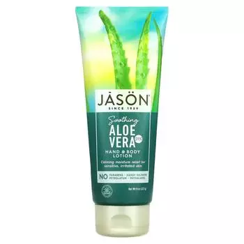 Jason Natural Чистый натуральный лосьон для рук и тела 84% успокаивающая алоэ вера 8 унций (227 г)
