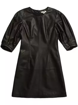 Jason Wu кожаное платье мини с объемными рукавами, черный