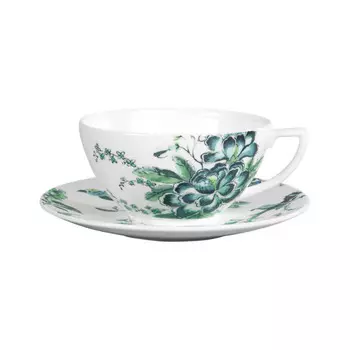 Jasper Conran Chinoiserie White Чашка кофейная/чайная 0,23 л с блюдцем, 2 предм Wedgwood, белый/зеленый