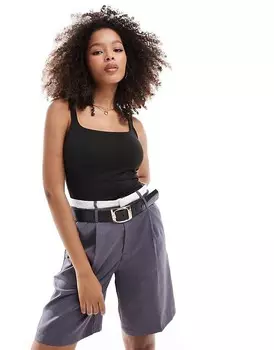 JDY – Черная облегающая майка с круглым вырезом