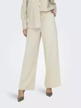 JDY-кюлоты "JDYSAY LINEN HW WIDE PANT WVN NOOS", цвет Oatmeal Detail:Melange