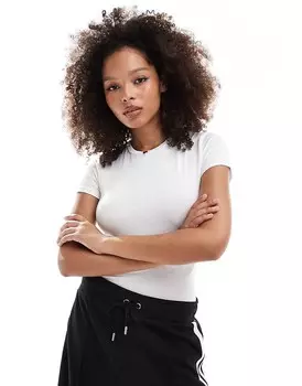 JDY – Облегающая белая футболка короткого кроя