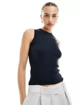 JDY – темно-синий вязаный топ без рукавов в рубчик
