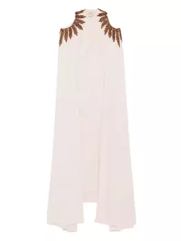JEAN-LOUIS SABAJI декорированное платье с кейпом, нейтральный