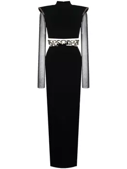 Jean-Louis Sabaji платье макси с цепочным декором, черный
