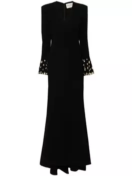 JEAN-LOUIS SABAJI платье с рукавами колокол и вышивкой, черный