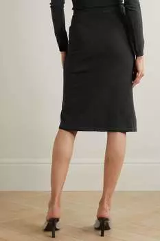 JEAN PAUL GAULTIER Юбка миди из эластичного трикотажа с украшением, черный