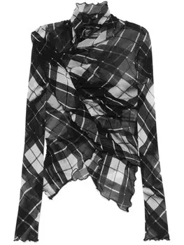 Jean Paul Gaultier клетчатая рубашка, черный