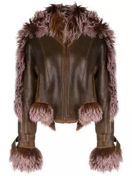 Jean Paul Gaultier куртка с мехом из коллаборации с KNWLS, коричневый