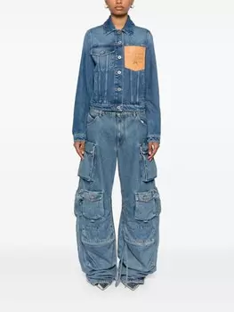 Jean Paul Gaultier куртка с тисненым логотипом, синий