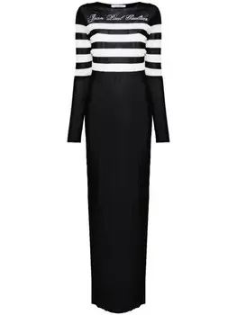 Jean Paul Gaultier платье макси с вышитым логотипом, черный