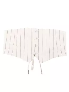 Jean Paul Gaultier пояс из смесовой шерсти в тонкую полоску, нейтральный цвет