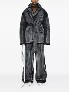 Jean Paul Gaultier пуховик с эффектом тромплей, черный