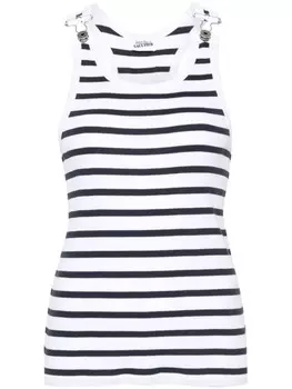 Jean Paul Gaultier ребристый полосатый топ, белый