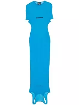 Jean Paul Gaultier сетчатое платье мини из коллаборации с Shayne Oliver, синий