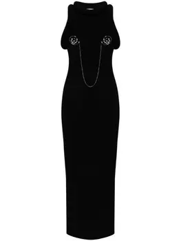 Jean Paul Gaultier трикотажное платье макси, черный
