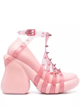 Jean Paul Gaultier туфли Punk Love на платформе из коллаборации с Melissa, розовый