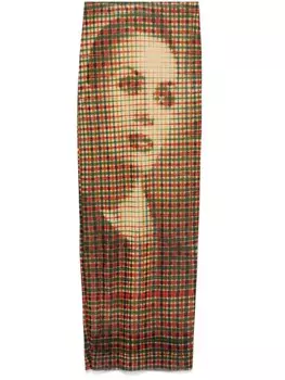 Jean Paul Gaultier юбка с принтом лица, нейтральный цвет