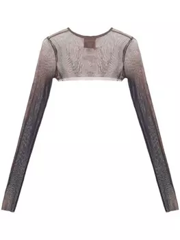 Jean Paul Gaultier укороченный топ с принтом Pigalle, нейтральный цвет