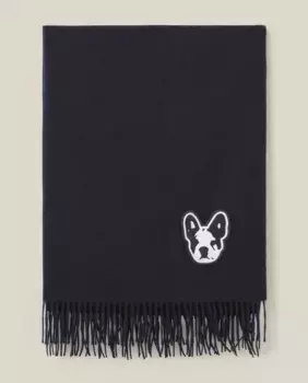 Jean Toto женский шерстяной шарф с бахромой Claudie Pierlot, темно-синий